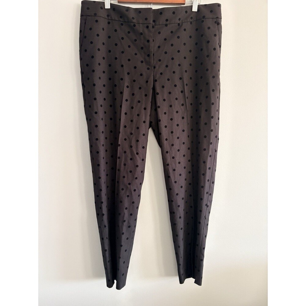 Talbots Hampshire Ankle Pants Women's 16 Velvet Polka Dot Stretch Crop Slacks